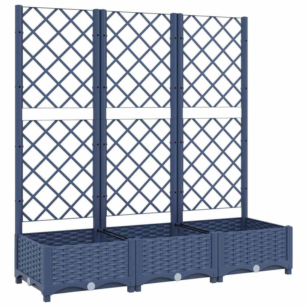 vidaXL Garden Planter with Trellis Dark Gray 47.2x15.7"x47.8" PP"