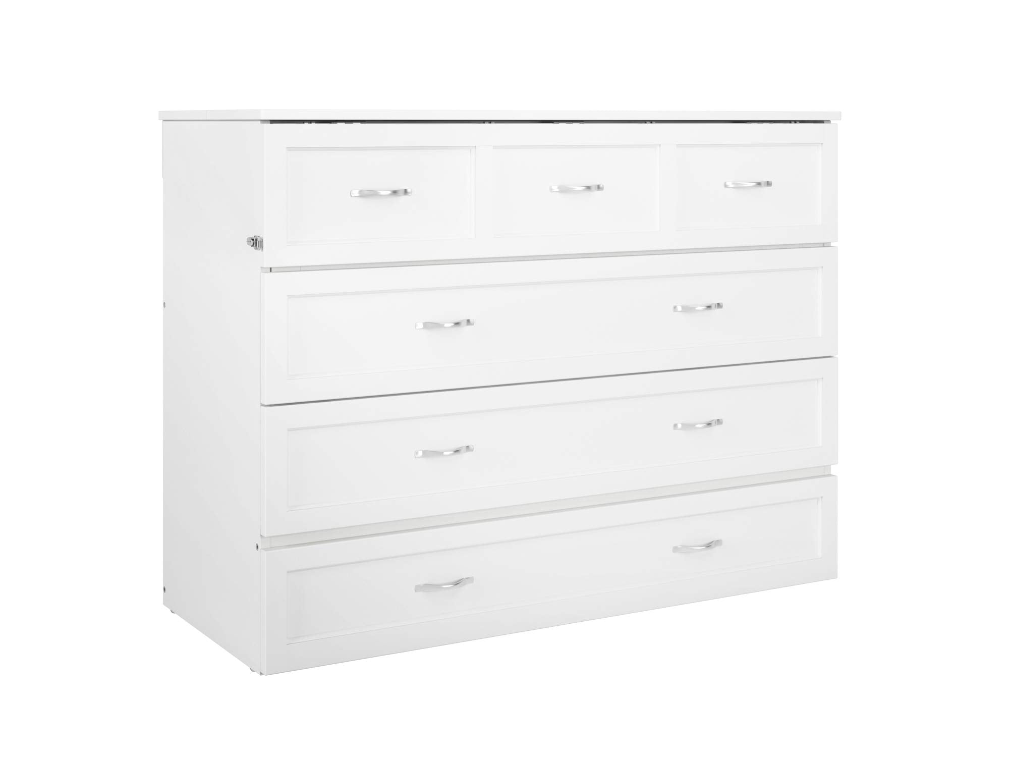 Deerfield Murphy Bed Chest Full White with Charging Station