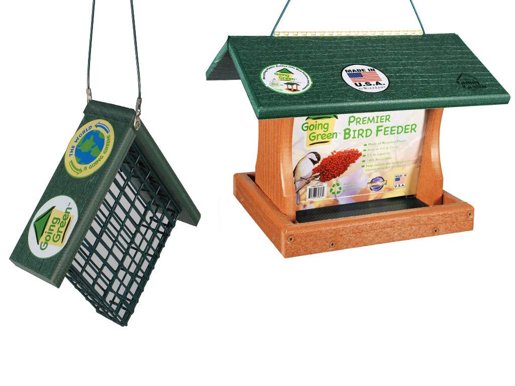 Woodlink Going Green Suet Bird Feeder Model GGSUET with Large Premier Bird Feeder Model GGPRO1