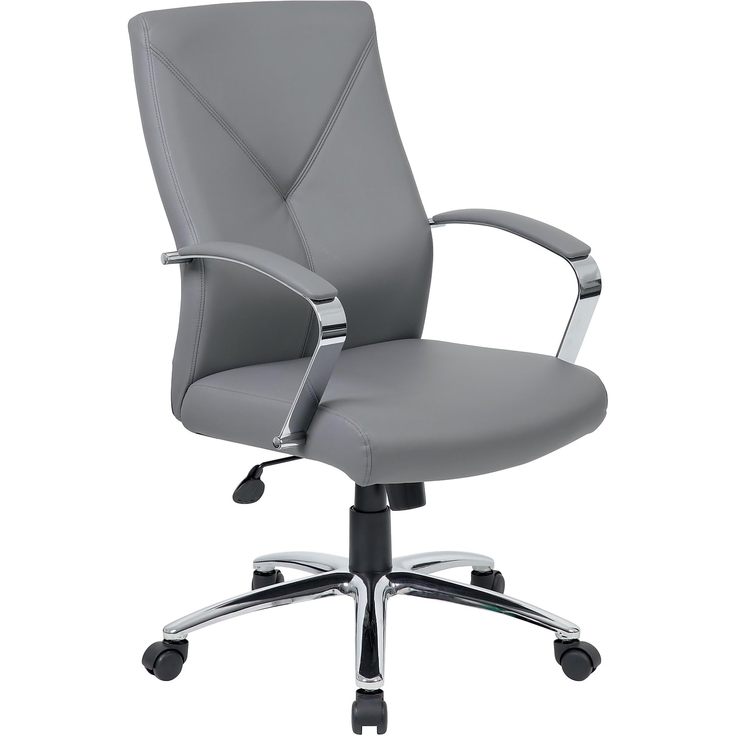 Boss Office Products LeatherPlus Executive Chair - Grey