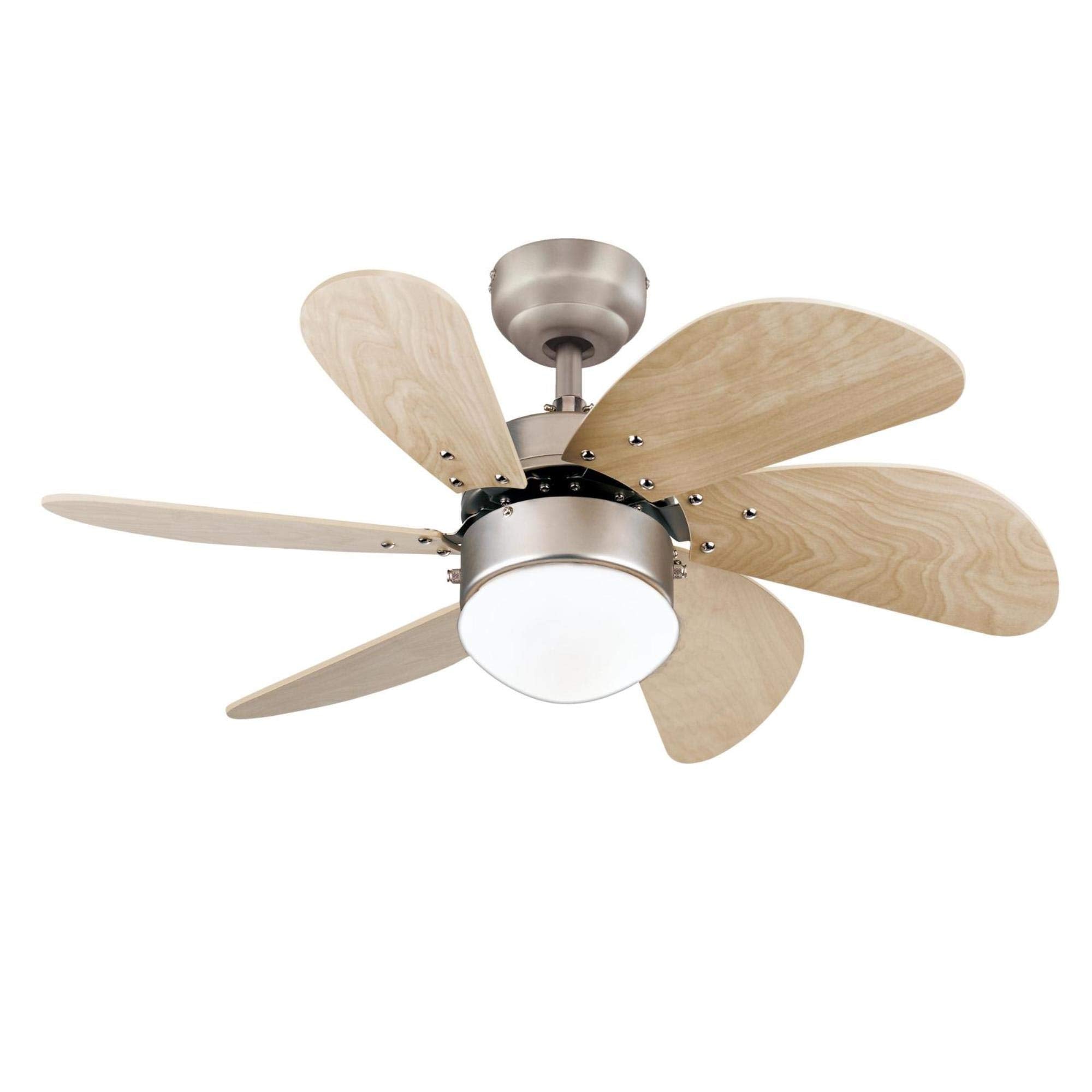 Westinghouse Lighting 7224000 Turbo Swirl Indoor Ceiling Fan With Light 30 Inch Brushed Nickel