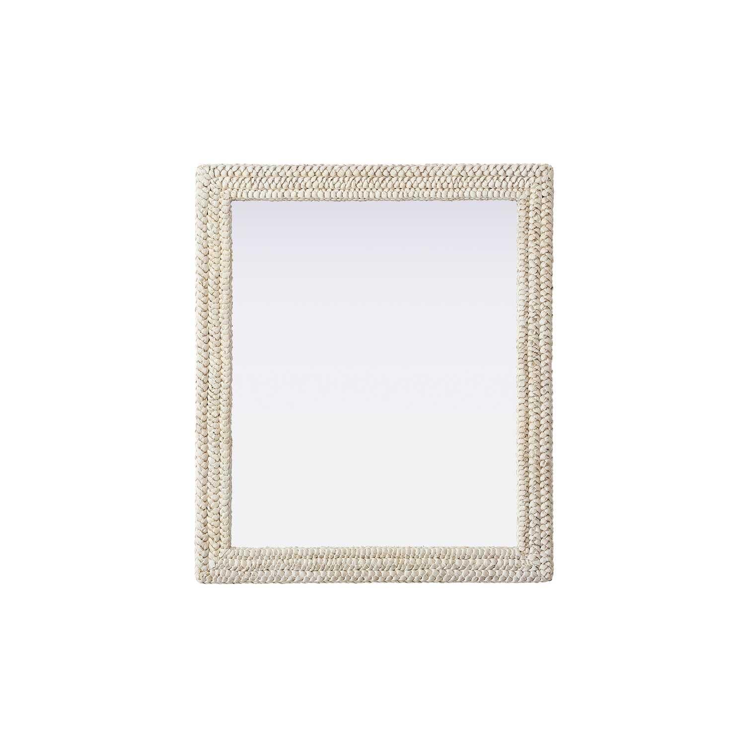 Rectangle Cornhusk Mirror 36x42 in Linen White