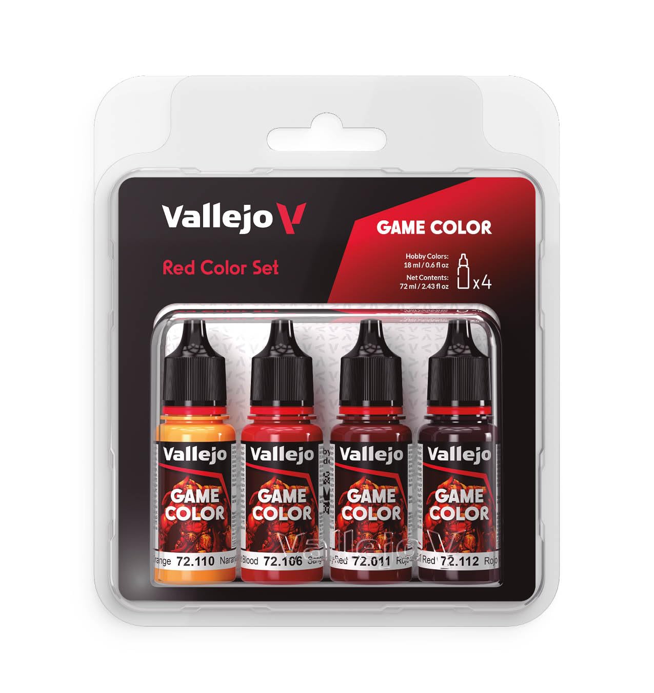 Vallejo - Red Color Set | Contains 4 bottles x 18 ml (0.60 fl.oz.)