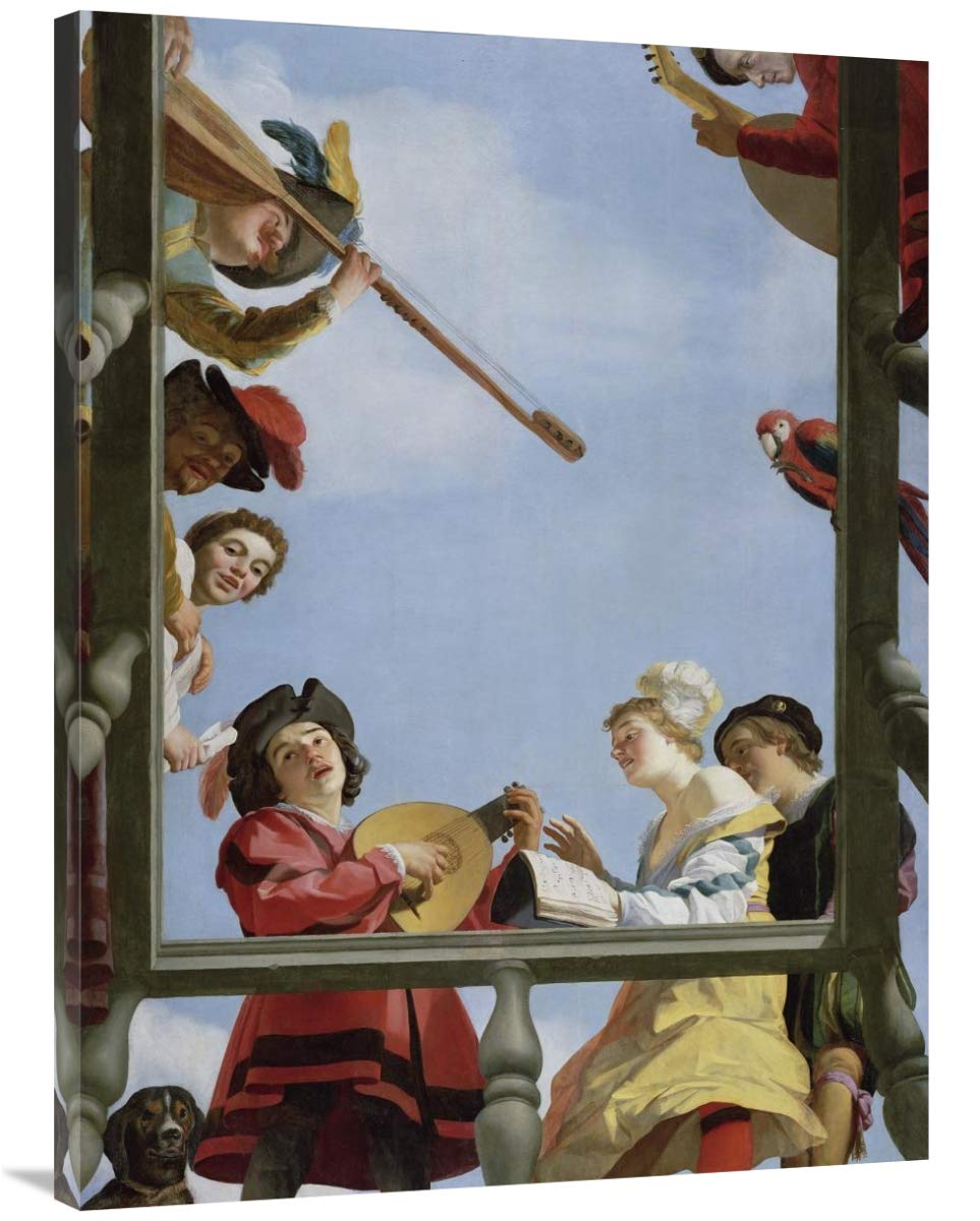 Musical Group on a Balcony-Canvas Art-30x40”