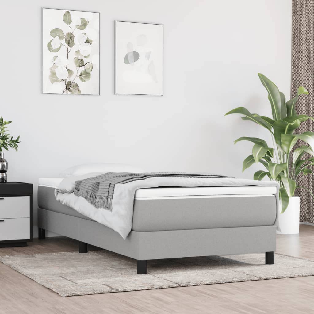 vidaXL Box Spring Bed Frame Light Gray 39.4x79.9??Twin XL Fabric