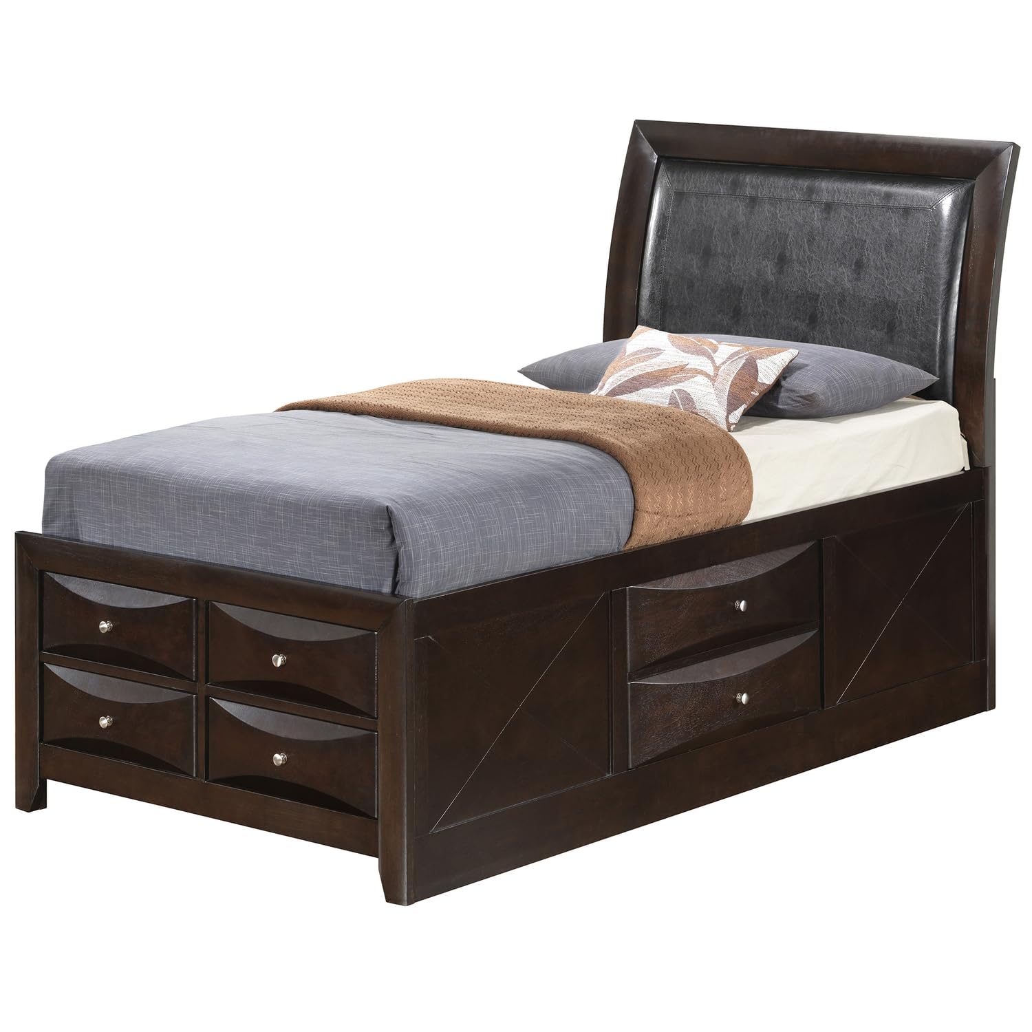 Marilla Cappuccino Twin Panel Beds