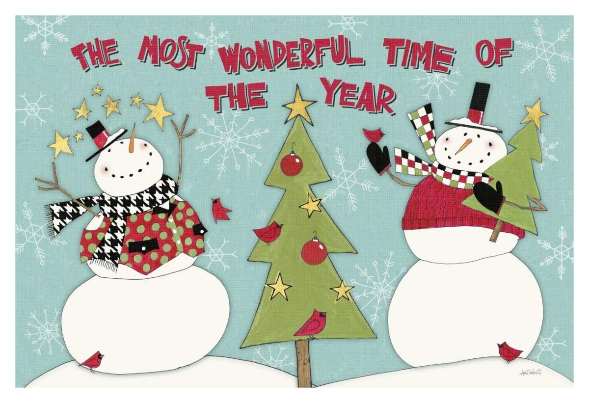 Snowman Sentiments I -Paper Art-20x14”
