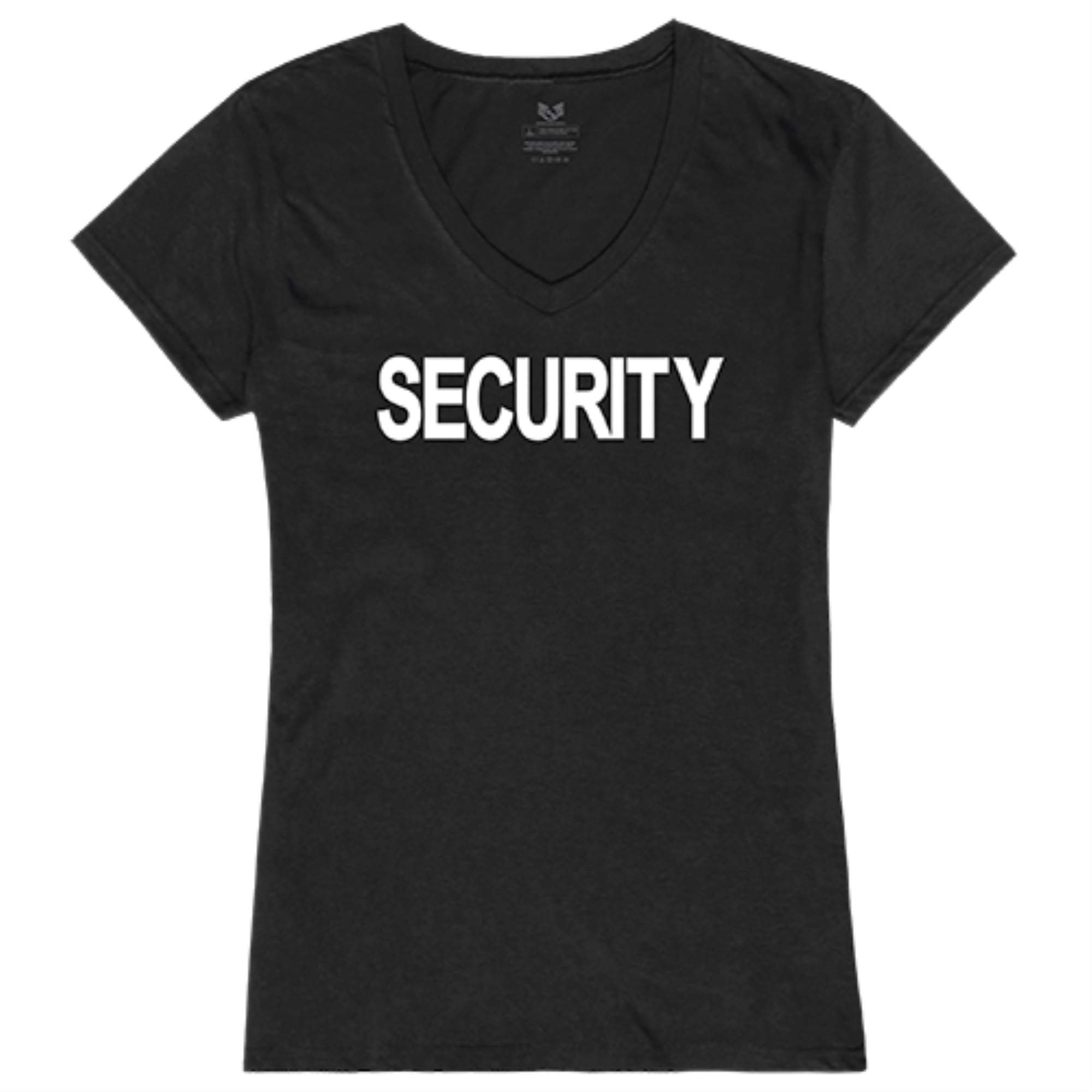 Graphic V-Neck, Security, Black, M