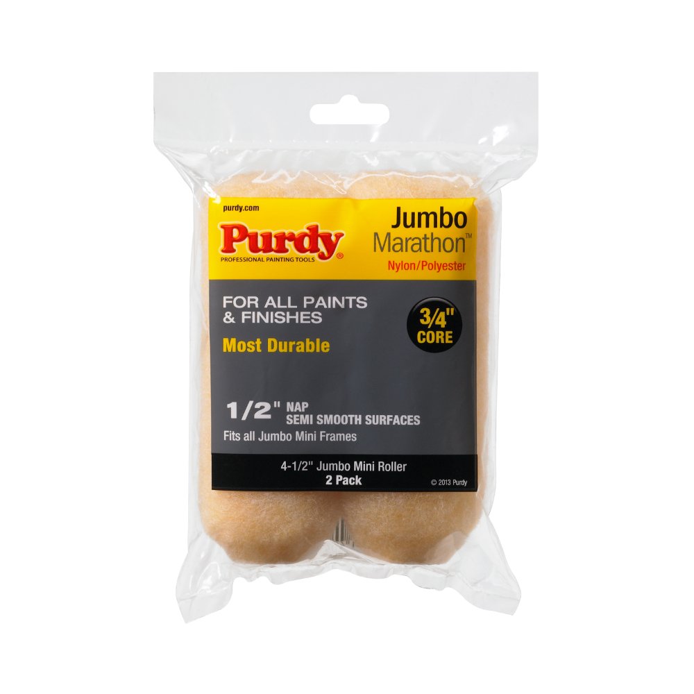 Purdy 2-Pack Mini Roller Replacements - 4-1/2 Cover 1/2 Inch