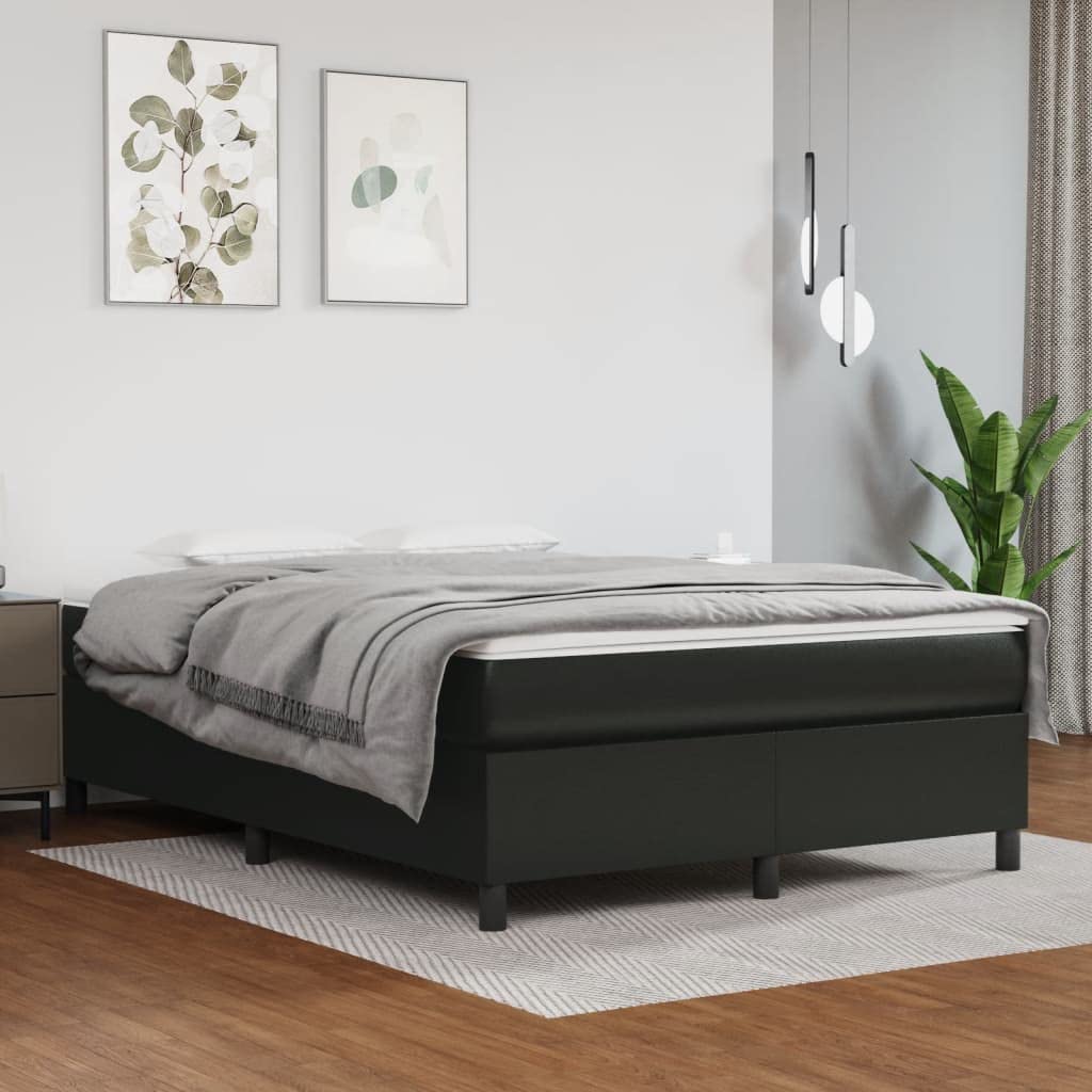 vidaXL Box Spring Bed Frame Black 59.8x79.9??Queen Faux Leather