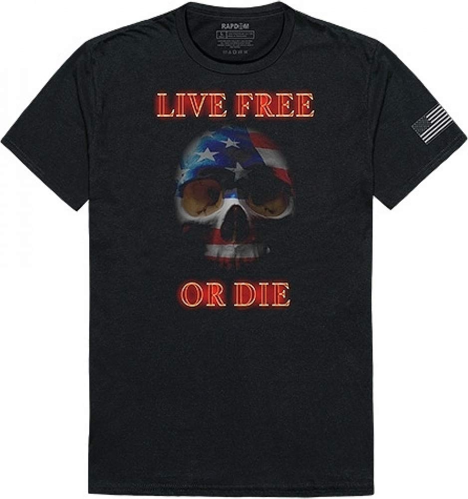 Tac. Graphic T, Live Free Skull, Black, 2X