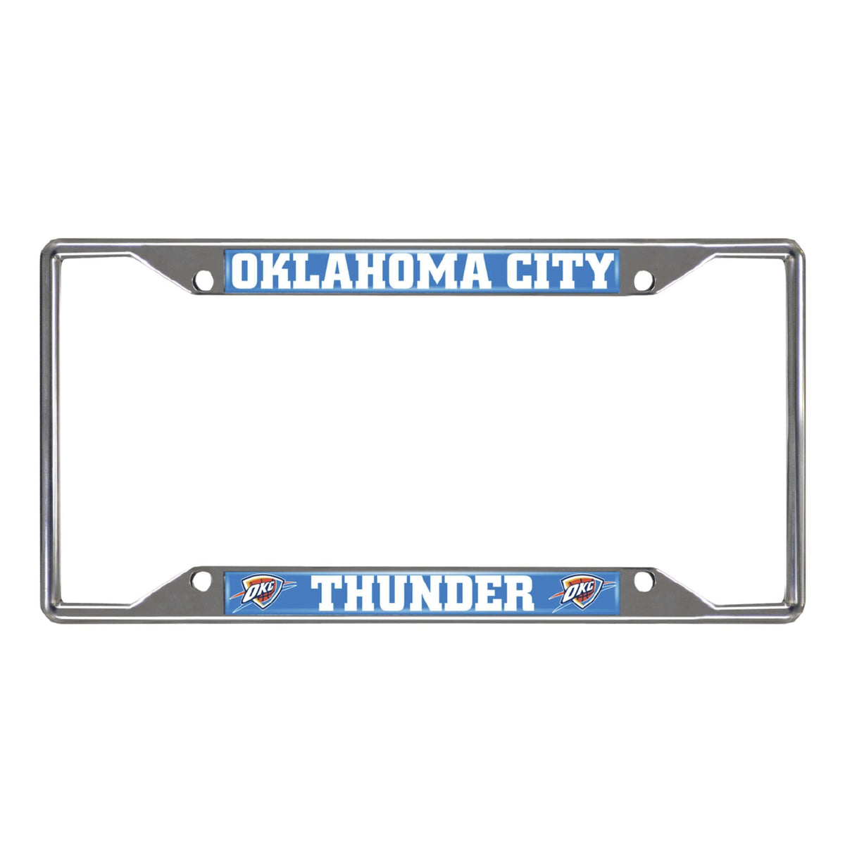Fanmats 14874 Oklahoma City Thunder Chrome Metal License Plate Frame, Team Colors, 6.25In X 12.25In