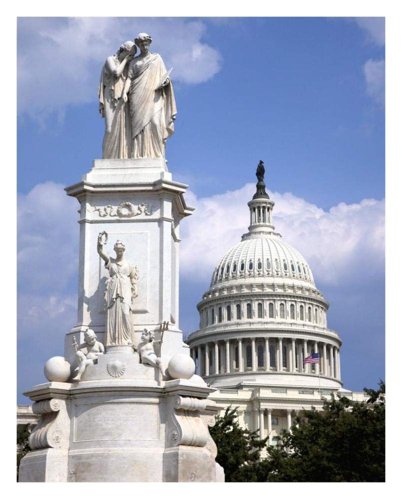 The Peace Monument located in Peace Circle on the grounds of the U.S. Capitol, First St. and Pennsylvania Ave., Washington, D.C. - Vintage Style Photo-Paper Art-24x30”