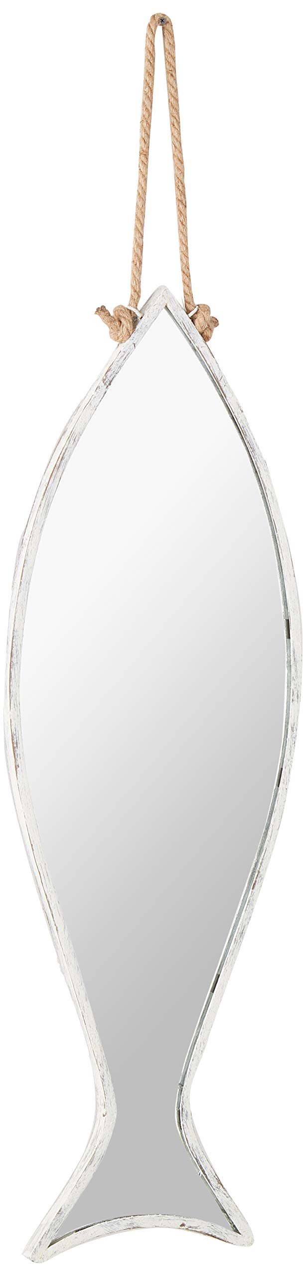 Vertical Fish Mirror With Rope Hanger