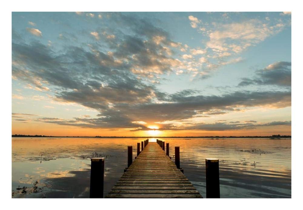 Morning Lights on a Jetty-Paper Art-26x18”