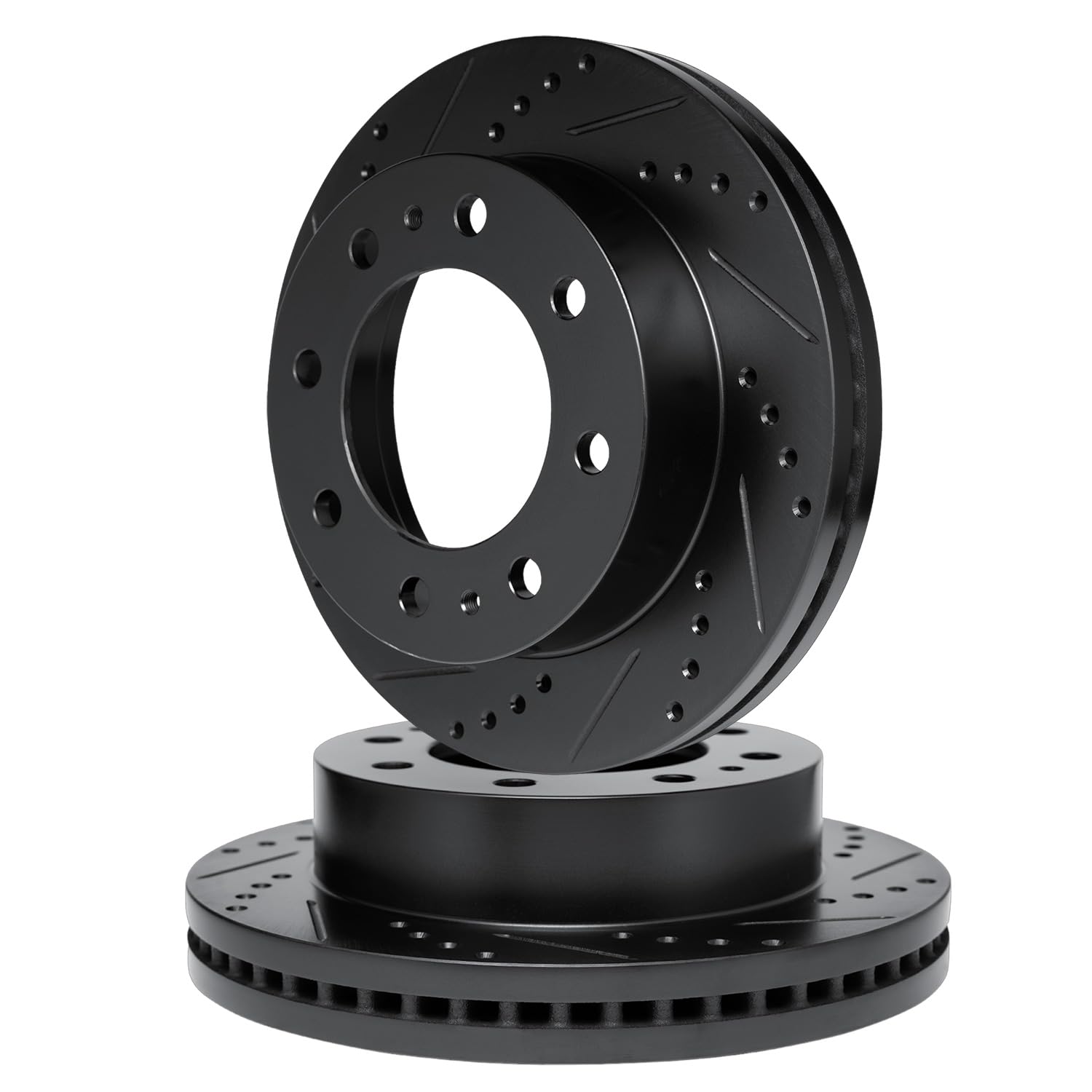 R1 Concepts Drilled and Slotted Black Disc Brake Rotor Set WHPN1-48058
