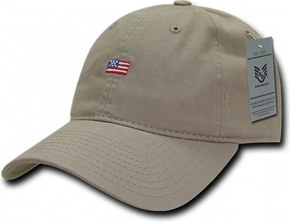 Relaxed Graphic Cap, Small USA Flag, KHA
