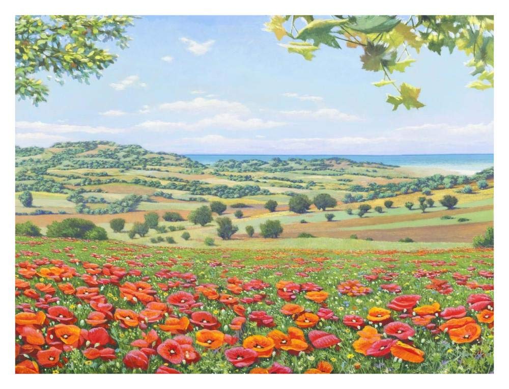 Campo di papaveri-Paper Art-34x26”