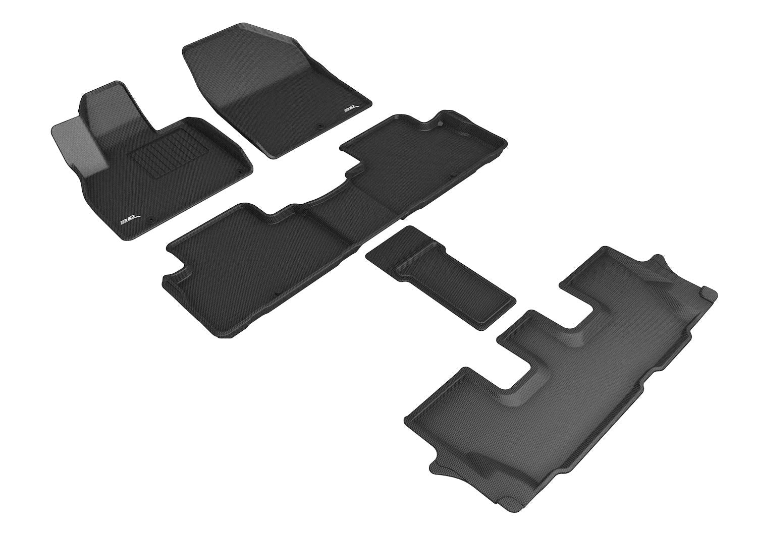 3D MAXpider KIA TELLURIDE 7-SEAT 2020-2022 KAGU BLACK R1 R2 R3