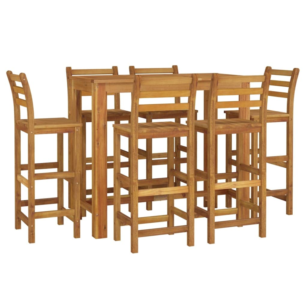 vidaXL 7 Piece Patio Dining Set Solid Wood Acacia