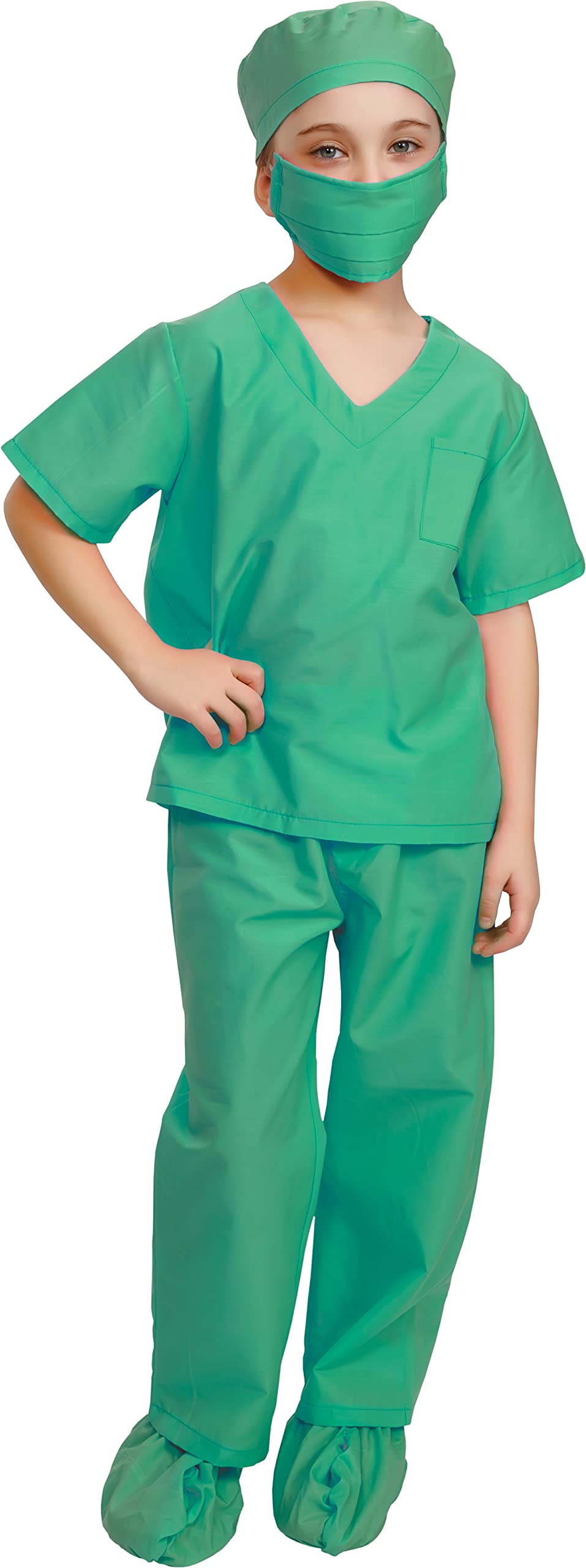 Dress Up America Green Doctor Scrubs - M (8-10)