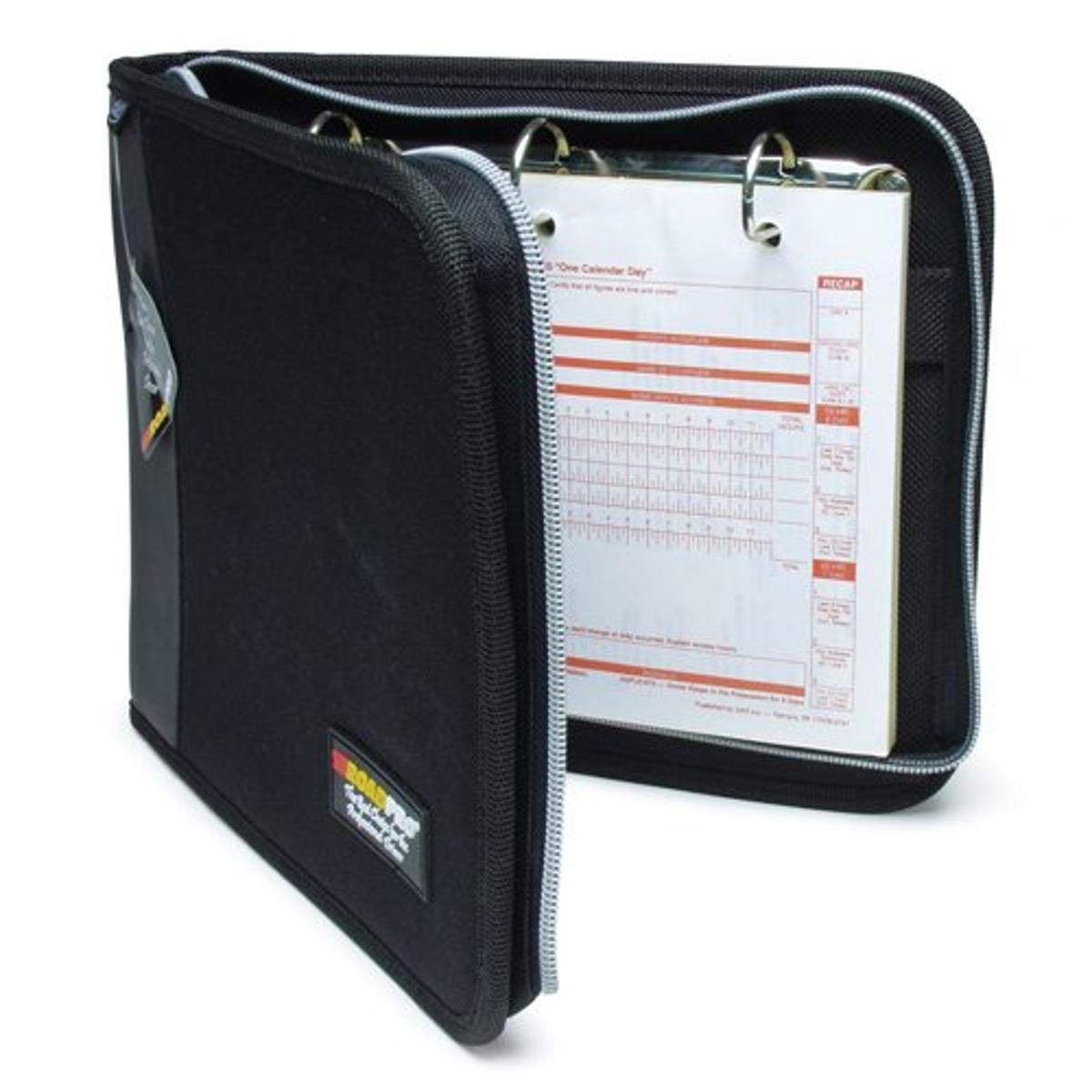 RoadPro Log Binder Zippered 3-Ring LB-001BK Black 10.5 Inch x 8.5 Inch 3-Ring Zippered Binder for Loose-Leaf Log Sheets