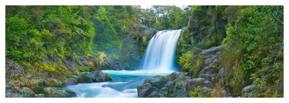Tawhai Falls, New Zealand (detail)-Paper Art-56x20”