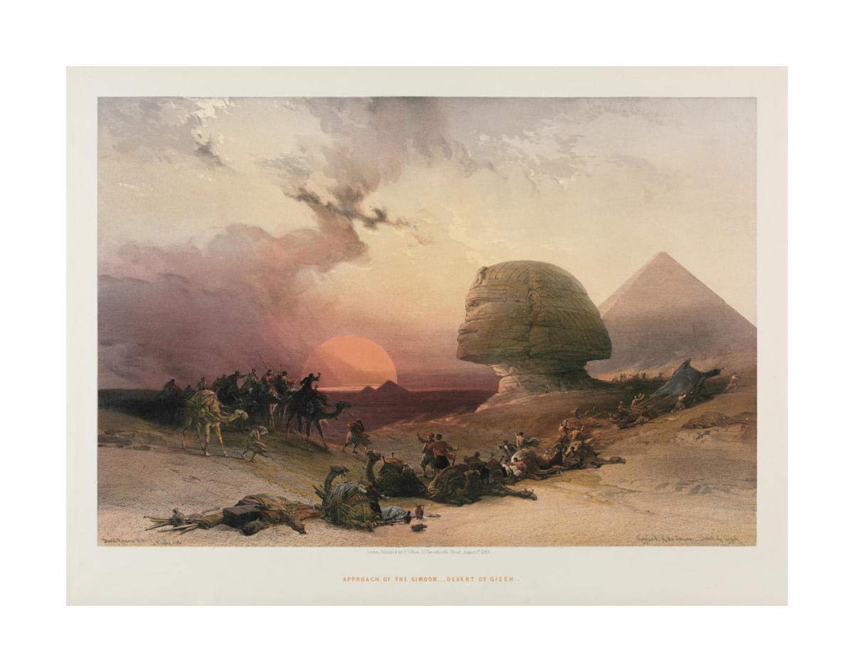 Egypt and Nubia, Volume III: Approach of the Simoon-Desert at Gizeh, 1849 -Paper Art-24x18.5”