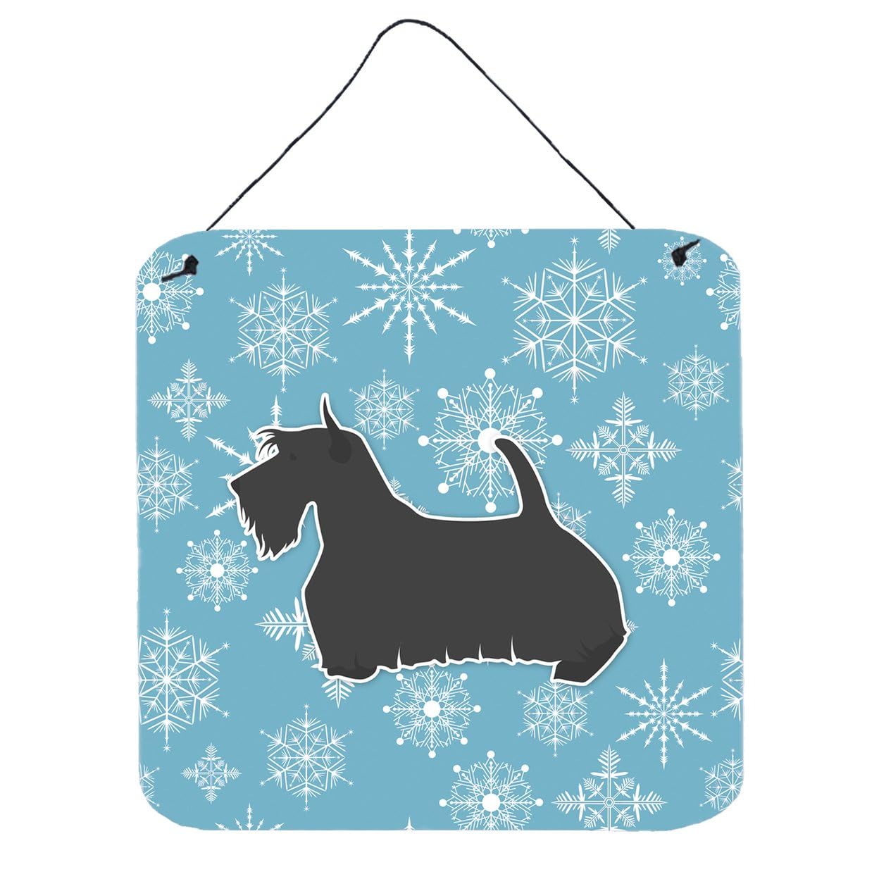 Winter Snowflake Design with Dog Art Wall or Door Hanging Prints