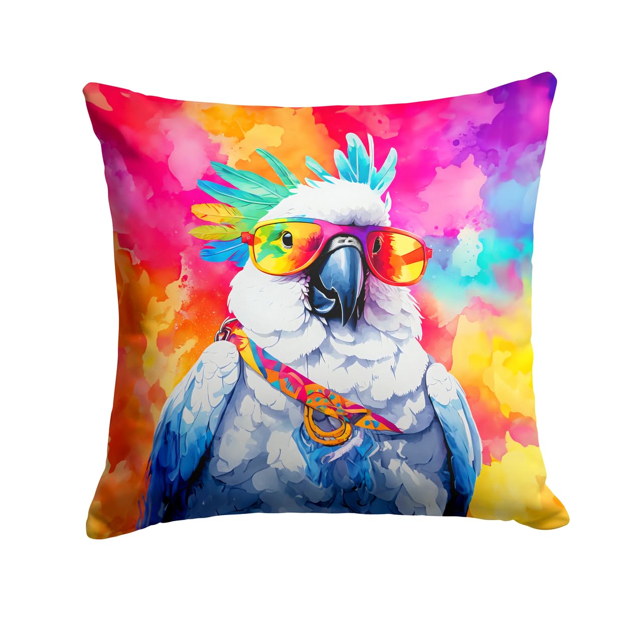 Hippie Animal Cockatoo Throw Pillow