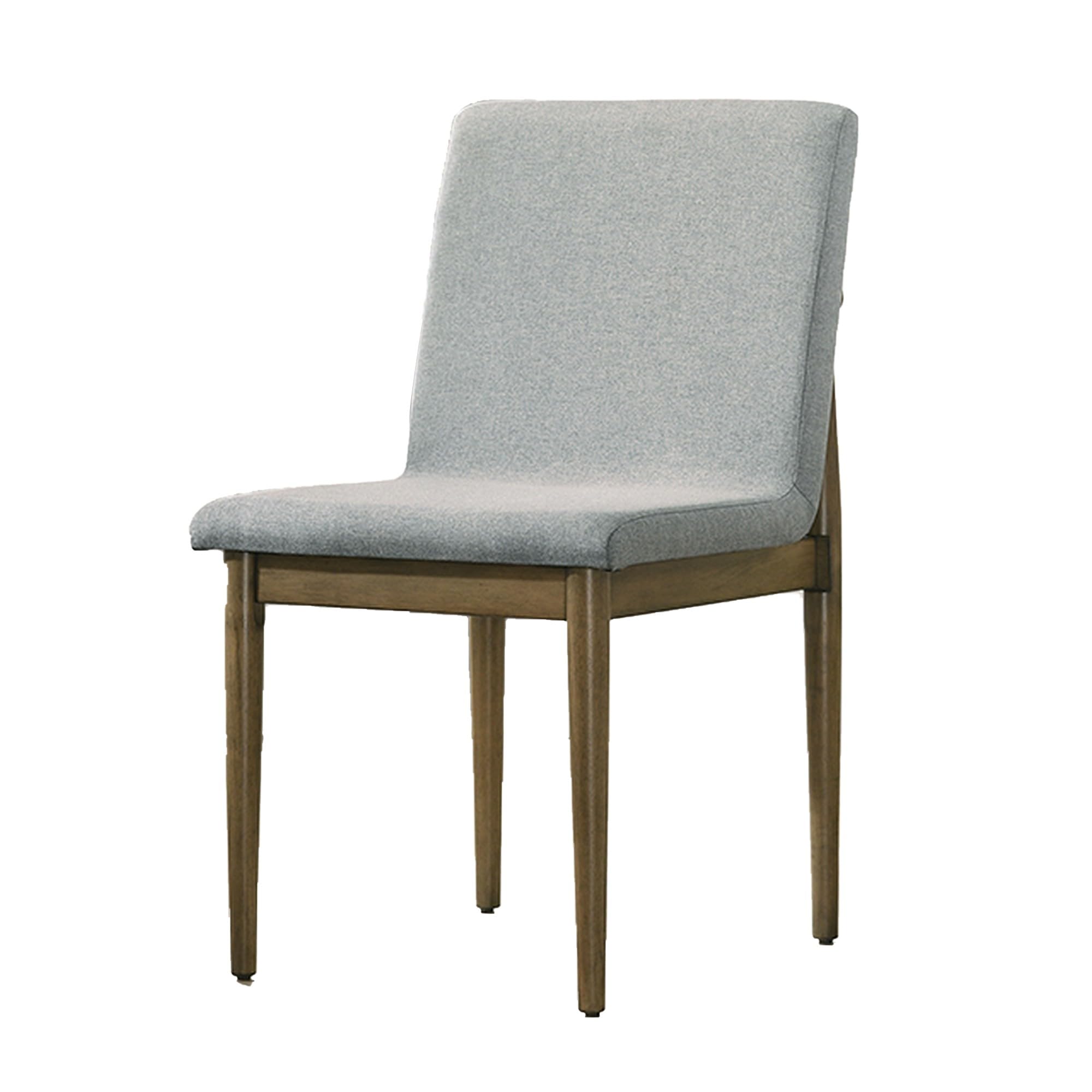 19 Inch Dining Chair, Set of 2, Gray Fabric, Parson Style, Cushioned Seat