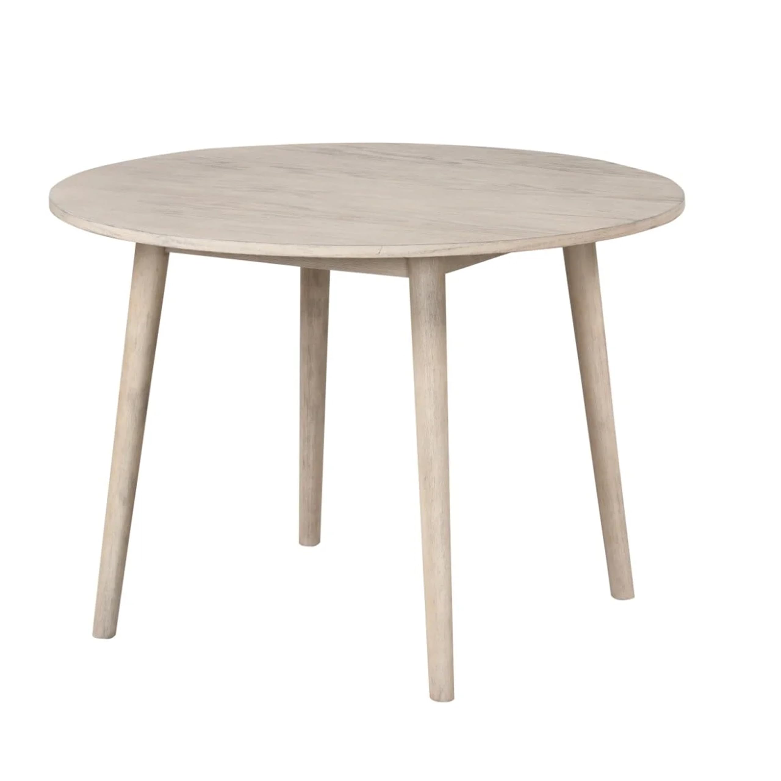 Yely Round Dining Table, Shaker-Style Legs, Natural Oak Rubberwood, 42 Inch
