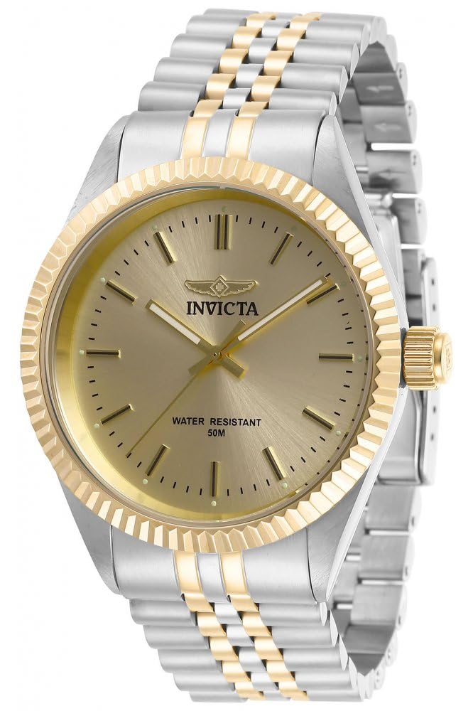 Invicta Mens 29382 Specialty Quartz 3 Hand Champagne Dial Watch