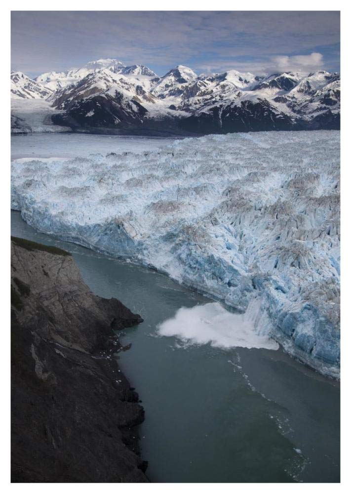 Hubbard Glacier encroaching on Gilbert Point, Wrangell-St. Elias National Park, Alaska-Paper Art-32.8x46”