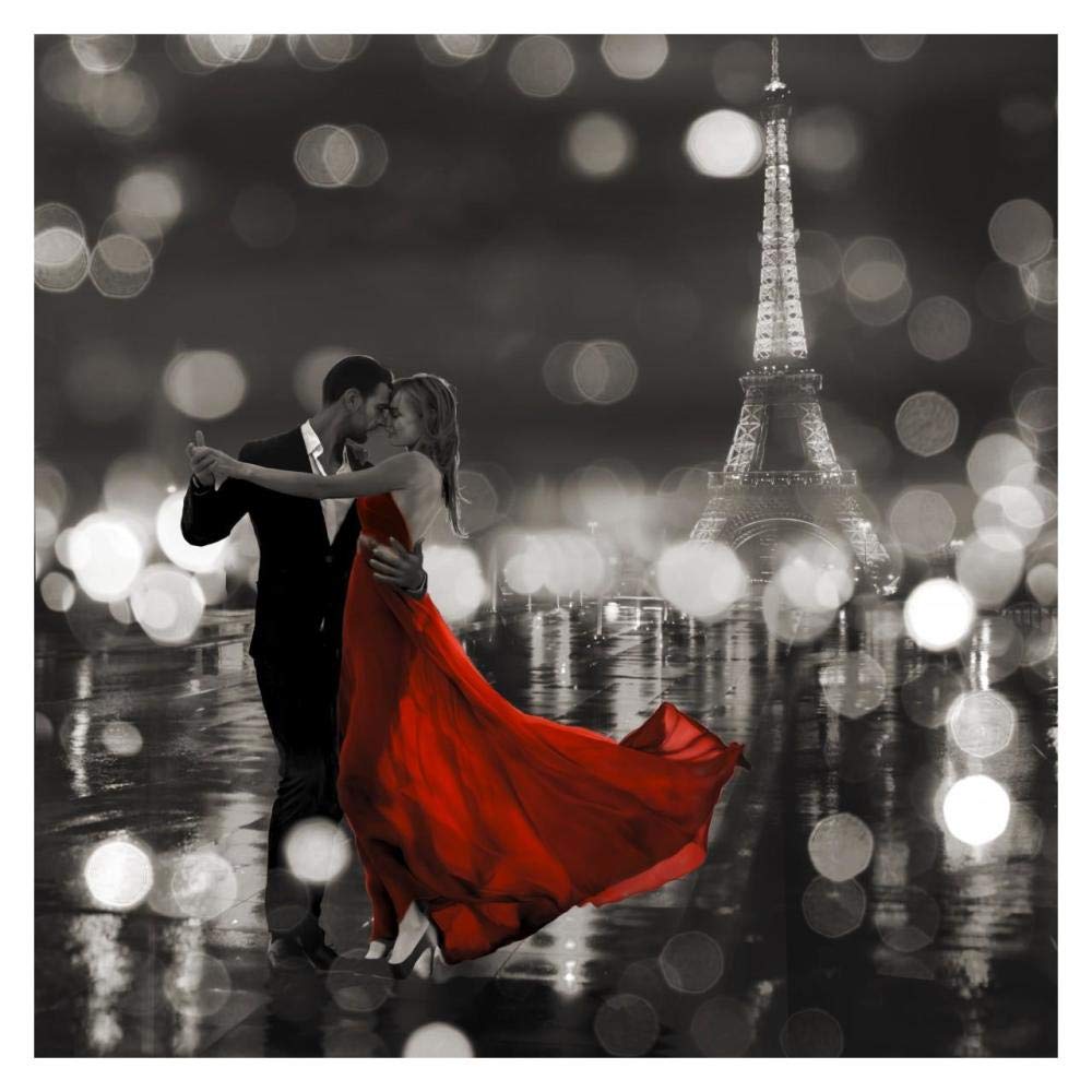 Midnight in Paris (BW)-Paper Art-32x32”