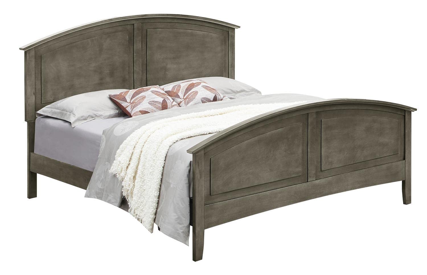 Hammond Gray King Panel Bed with Curved Top Rail