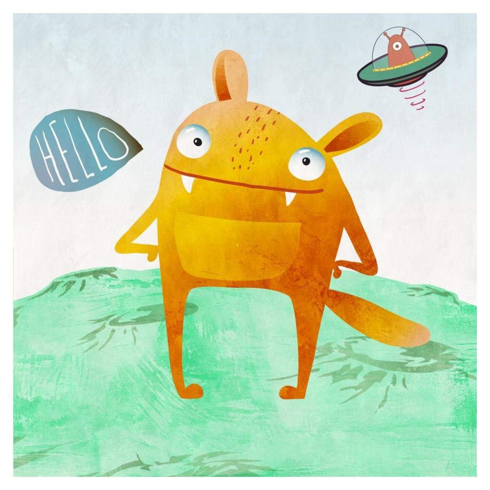 Alien Friend Number 4-Paper Art-38x38”
