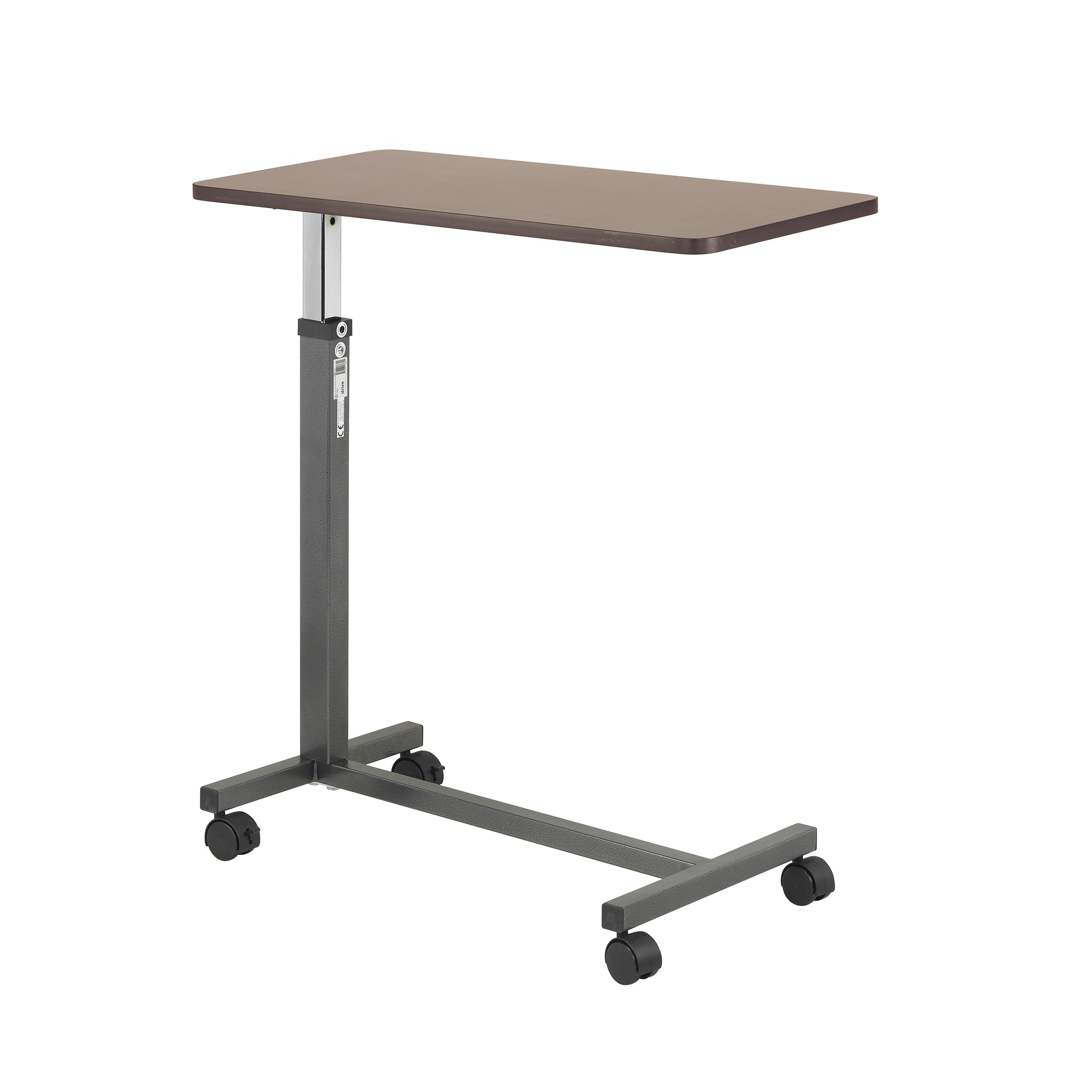 Non Tilt Top Overbed Table, Silver Vein