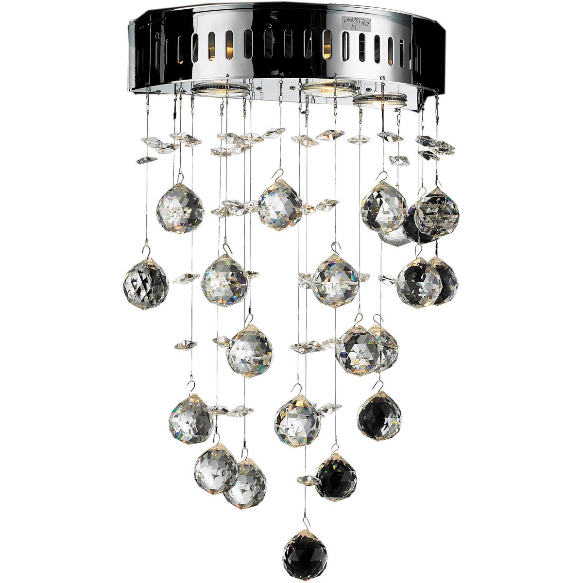 Galaxy 3 light Chrome Wall Sconce Clear Royal Cut crystal
