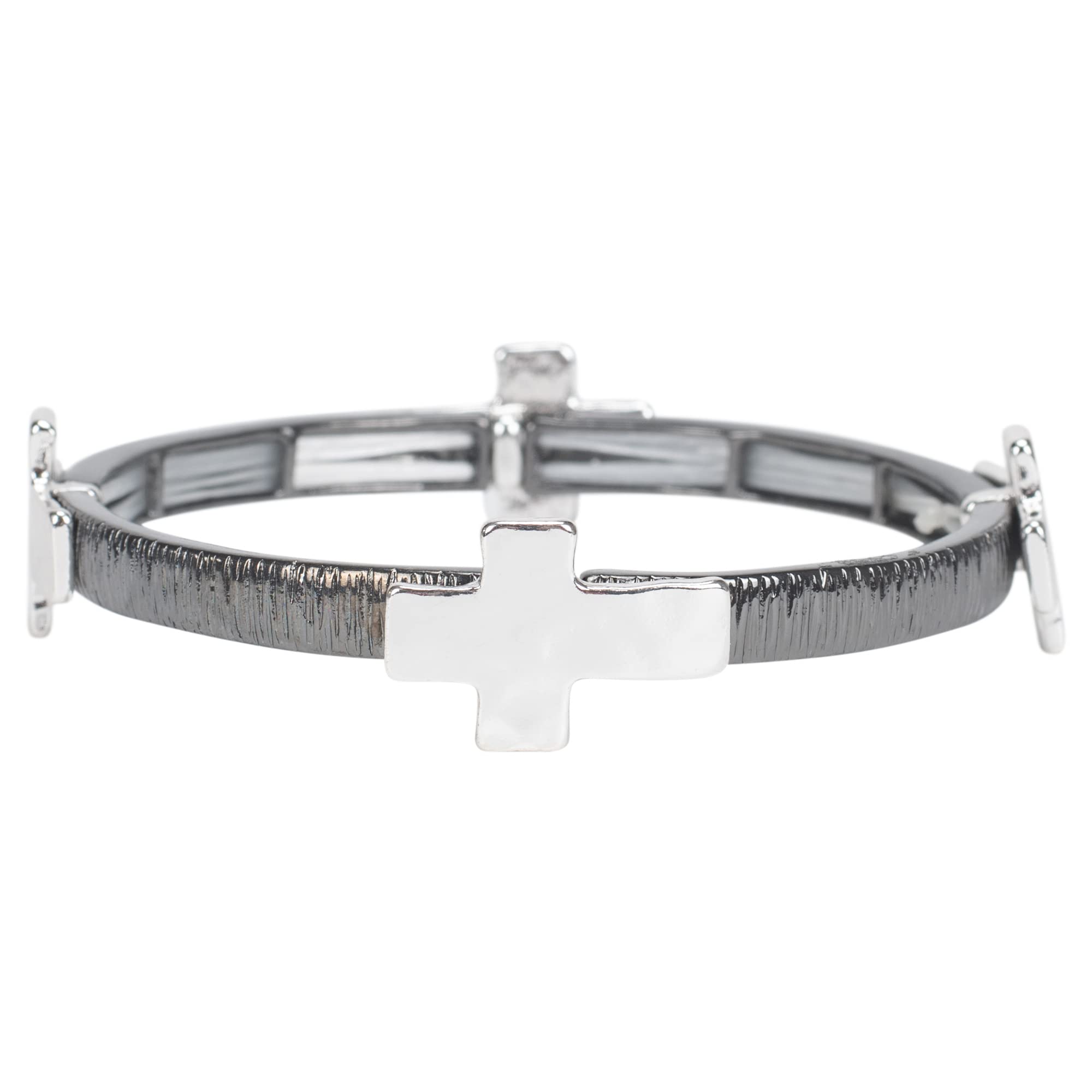 Bracelet Hamme Cross Silver Gunmetal