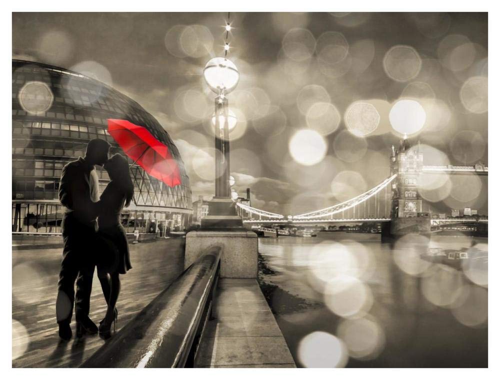 Kissing in London (detail, BW)-Paper Art-42x32”
