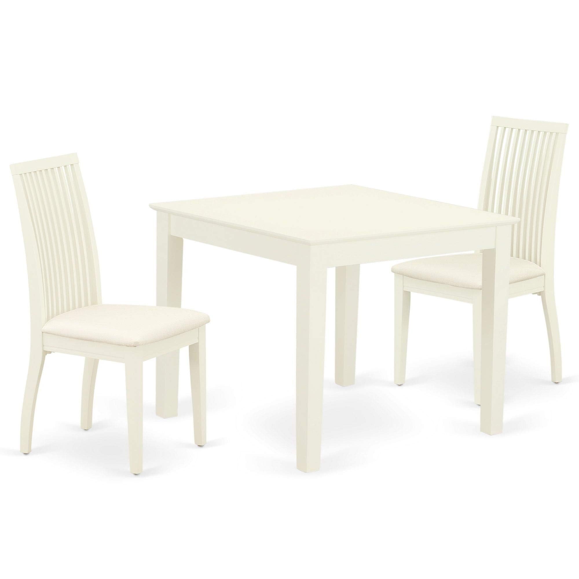 Casafoyer OXIP3-MAH-C 3 Piece Dining Room Table Set Contains a Square Kitchen Table and 2 Linen Fabric Upholstered Dining Chairs, 36x36 Inch, Mahogany