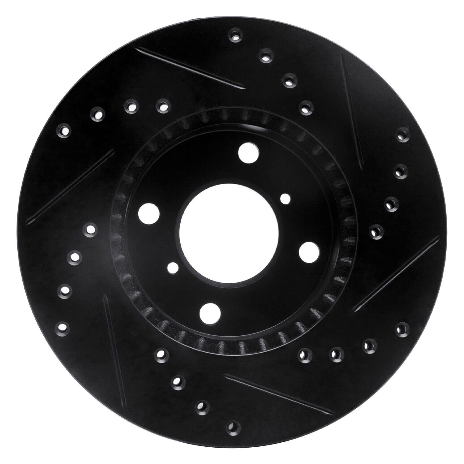 R1 Concepts Brake Rotor Drilled and Slotted Black ECB-01003L