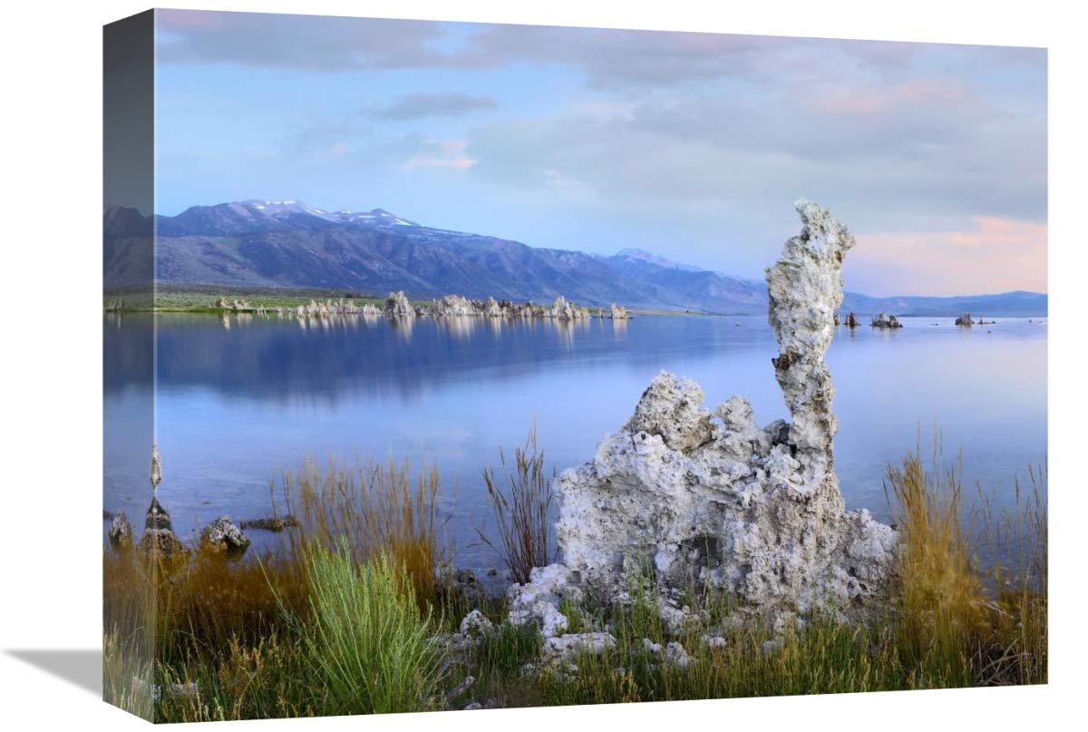 Wind and rain eroded tufa towers along shore of Mono Lake, California-Canvas Art-16x12”