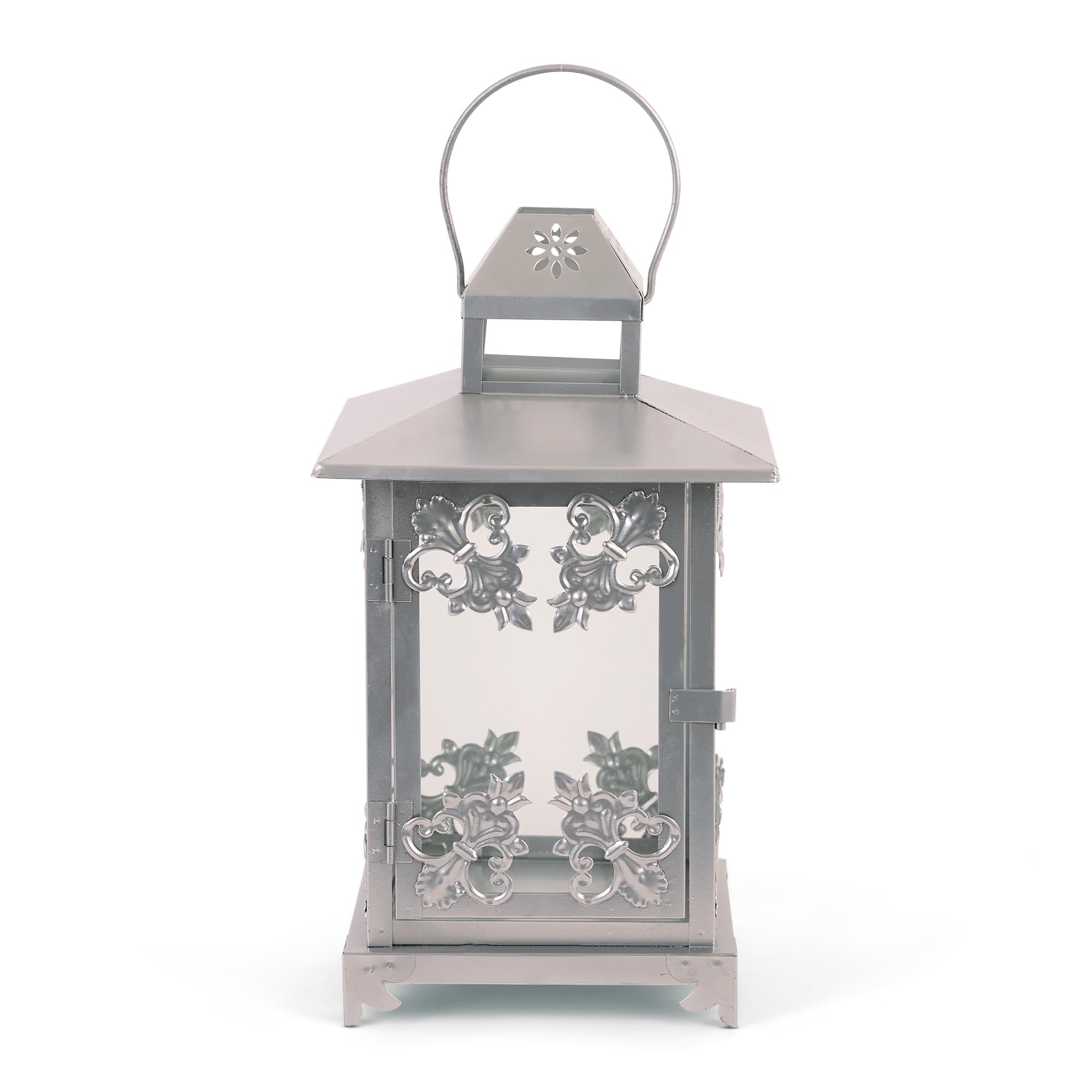 SILVER SCROLLWORK CANDLE LANTERN