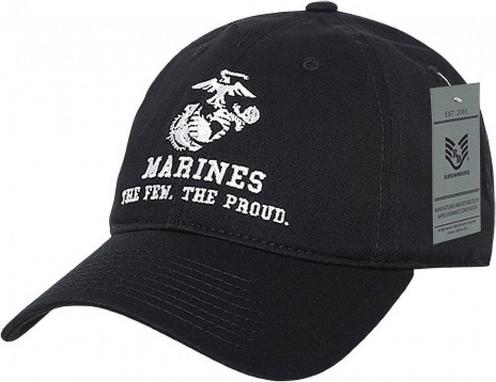 Relaxed Cotton Caps, Marines, Black