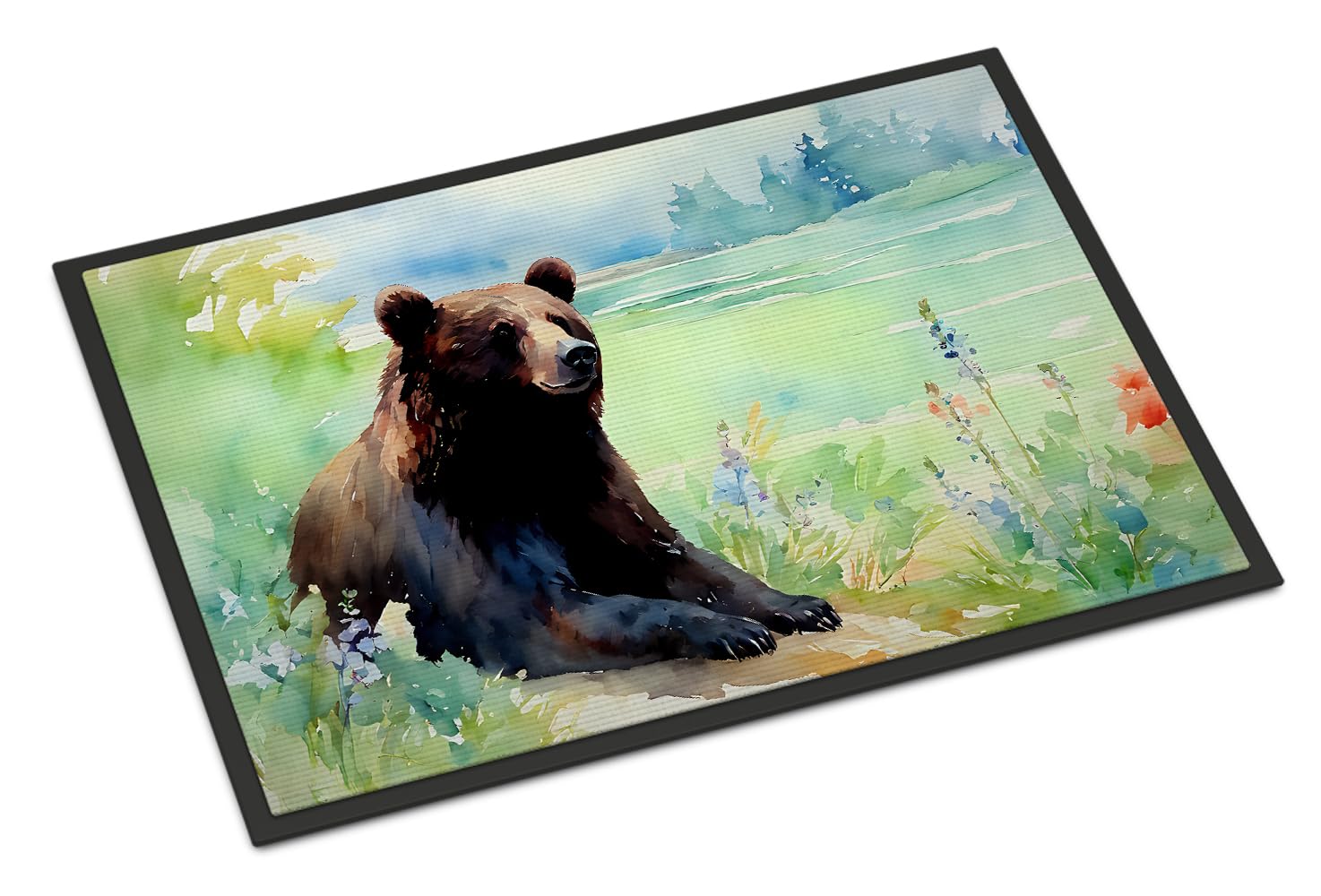 Carolines Treasures DAC2875MAT American Black Bear Doormat Front Door Mat Indoor Outdoor Rugs for Entryway, Non Slip Washable Low Pile, 18H X 27W
