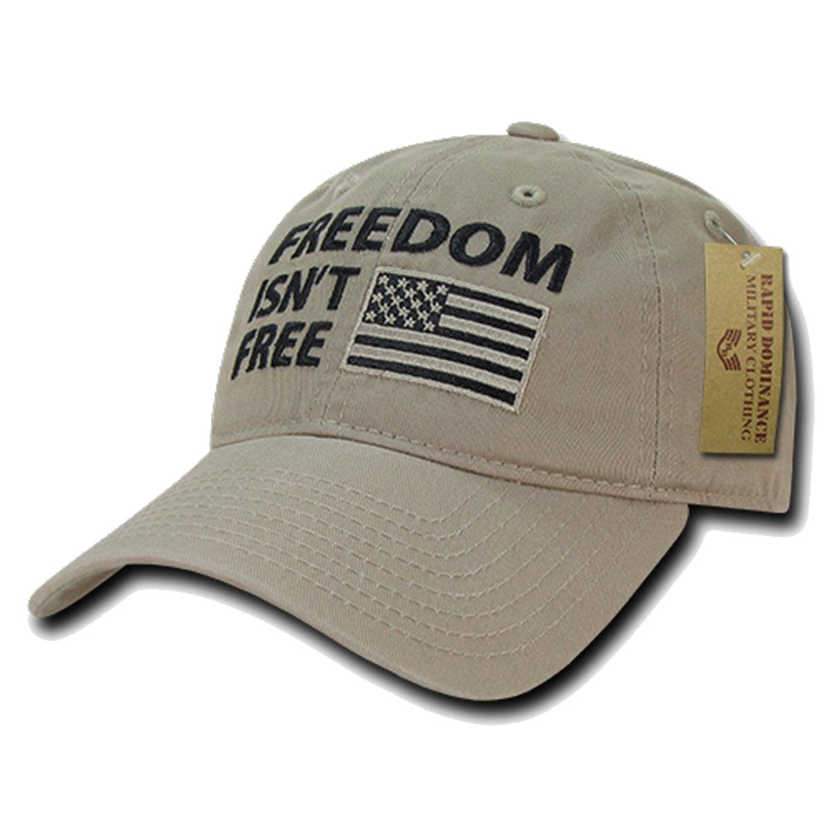 Relaxed Graphic Cap,Freedom Isnt, Khaki