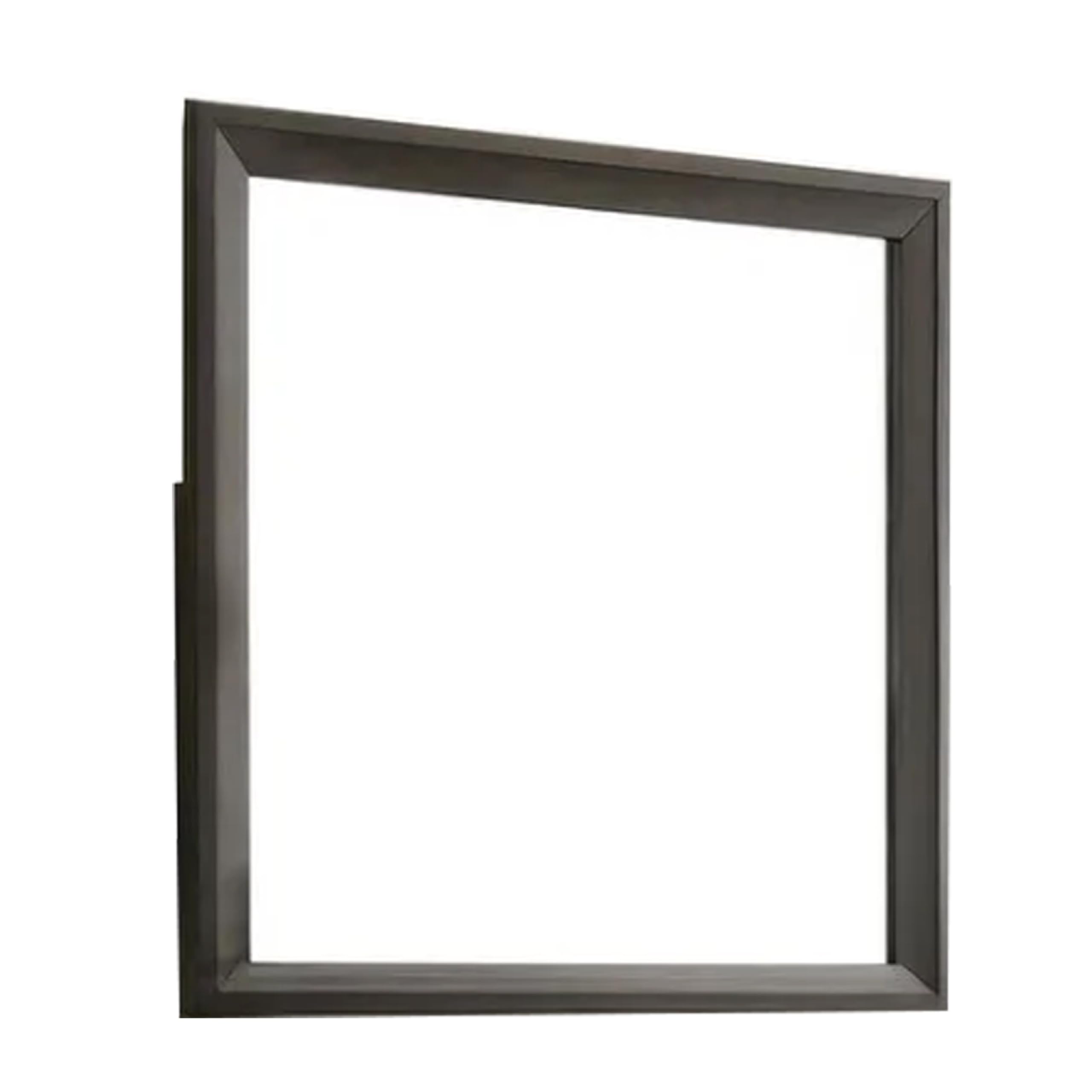 Fema Dresser Mirror, 35 Inch Bevel Edge Frame, Brown Wood