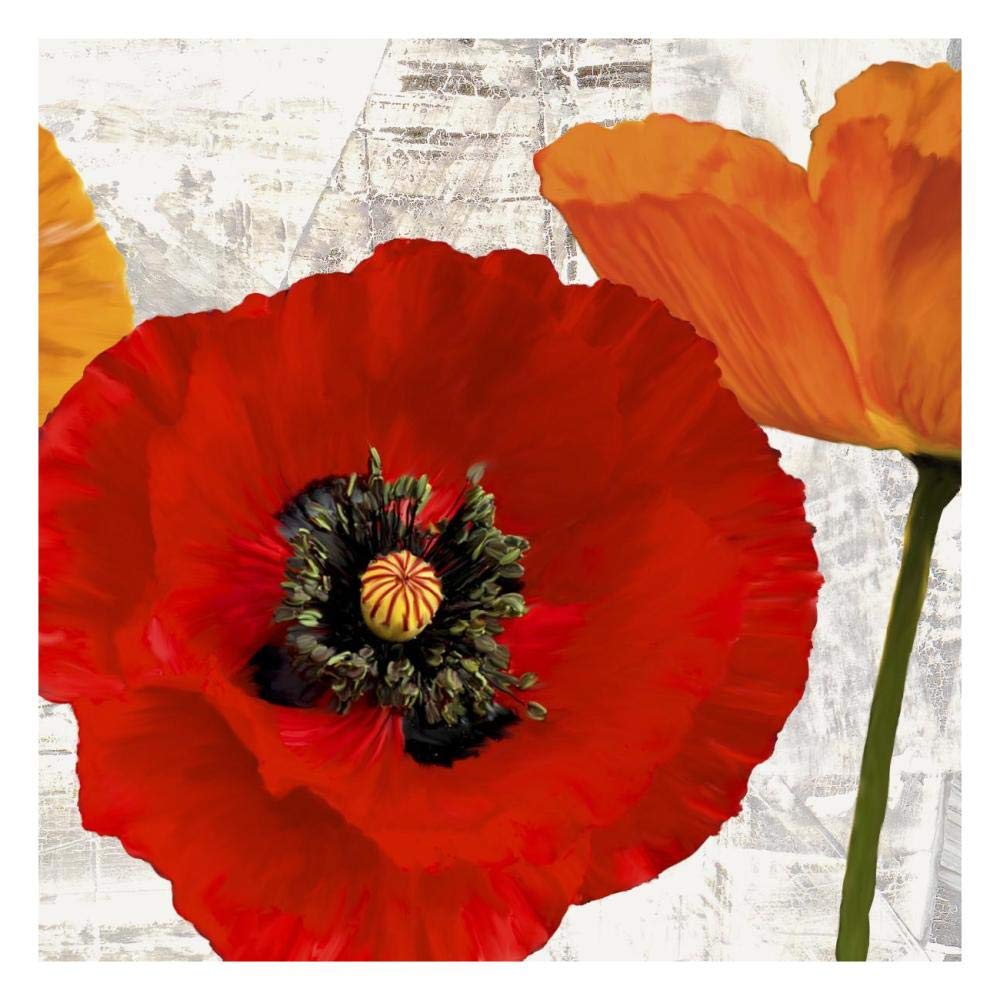Summer Poppies III-Paper Art-26x26”